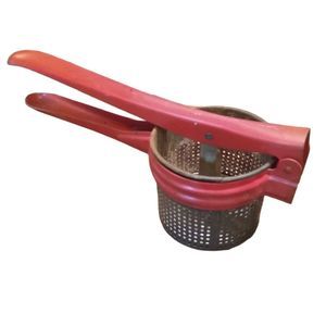 Vintage Red Metal Potato Ricer